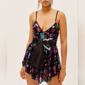 NWT For Love & Lemons Ariana Party Dress L Large